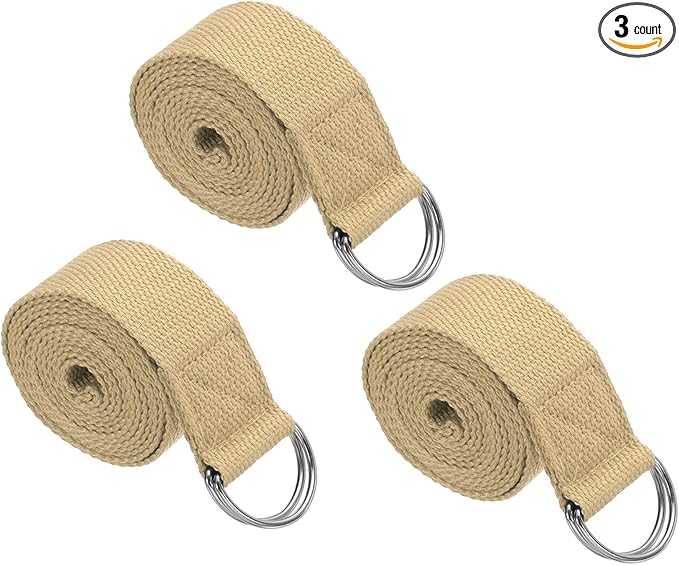 PATIKIL Yoga Strap for Stretching Cotton Yoga Belt with Adjustable Metal D-Ring Buckle Stretch Band for Fitness Pilates-GravixFit