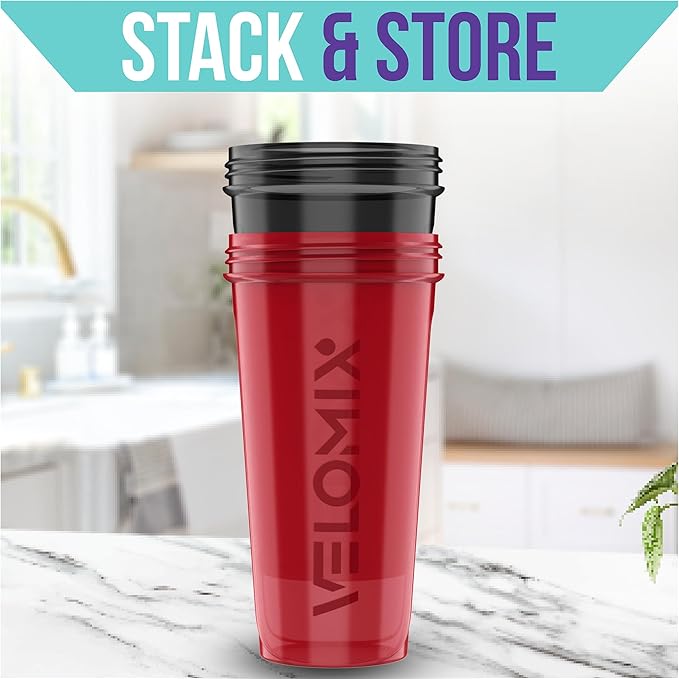 '-2 Pack- 28 oz Protein Shaker Bottles for Protein Mixes - 2x Wire Whisk | Leak Proof Shaker Cups for Protein Shakes | Protein Shaker Bottle Pack | Shakers for Protein Shakes - Black&Red-GravixFit