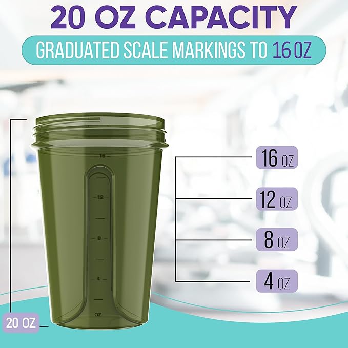 '-2 Pack- 20 oz Protein Shaker Bottles for Protein Mixes - 2x Wire Whisk | Leak Proof Shaker Cups for Protein Shakes and Pre Workout | Protein Shaker Bottle Pack-GravixFit