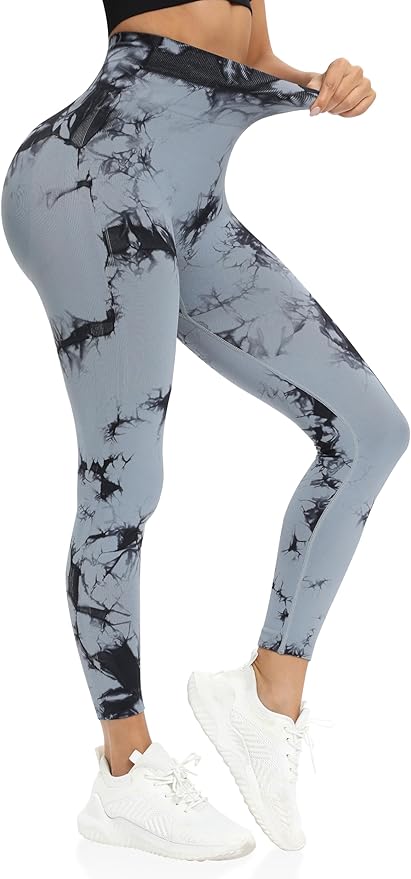 DIBAOLONG Womens High Waist Yoga Pants Cutout Ripped Tummy Control Workout Running Yoga Skinny Leggings-GravixFit