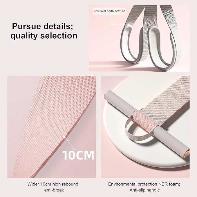 Fabric Resistance Band with Handles, Resistance Bands for Women, Non-Slip Elastic Bands for Strength Muscle Training, Stretch Band Workout Equipment for Leg Arm Chest Core Wrist Ankle-GravixFit