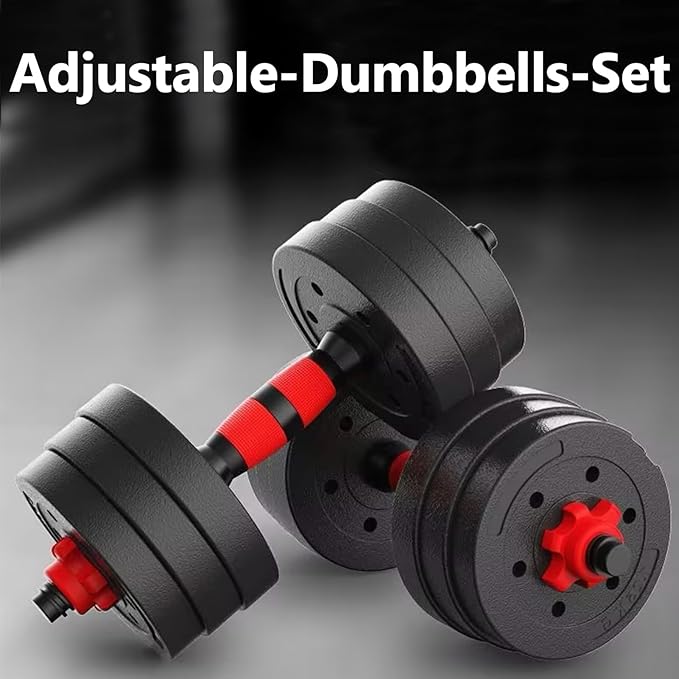 Adjustable Dumbbell Set, 5-44 lbs Free Weight Set with Connector for Barbell, Dumbbells, Push-Up Options, Fitness Exercises for Home Gym Suitable Men/Women-GravixFit