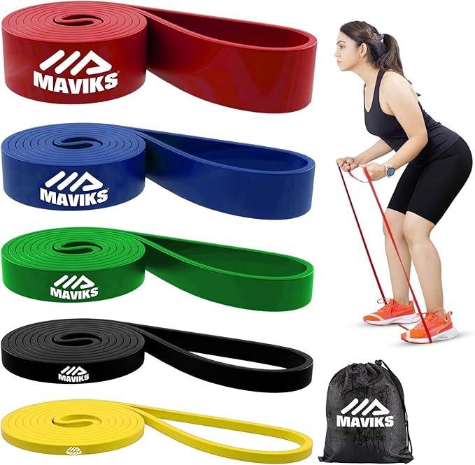 Exercise Resistance Bands for Working Out Set of 5 for Women and Men, Stretch Bands for Exercise, Physical Therapy, Arms Legs Workout, Stretching, Home Fitness-GravixFit