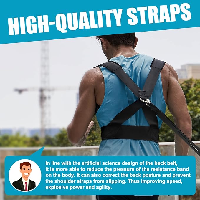 YNXing Sled Harness Workout Resistance and Assistance Trainer Physical Training Resistance Rope Kit Improving Speed, Stamina and Strength-GravixFit