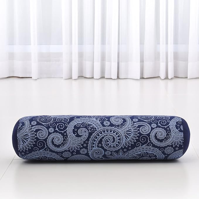 Leewadee Small Yoga Bolster – Shape-Retaining Cervical Neck Roll, Tube Pillow for Comfortable Reading, Kapok Filling, 22 x 6 x 6 inches-GravixFit