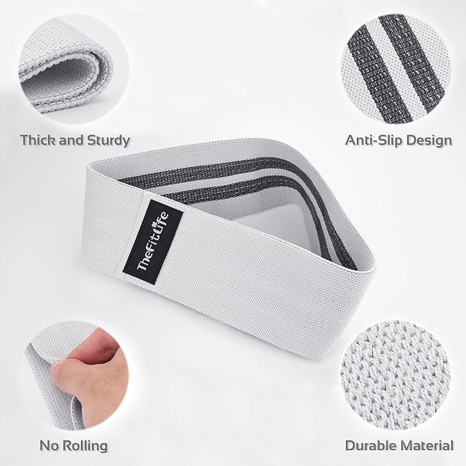 TheFitLife Resistance Exercise Bands for Women - Fabric Workout Bands for Booty, Hip, Glute, Leg, Thigh, Squat, Butt Lift Excersize and Fitness Loop Bands for Home Gym-GravixFit