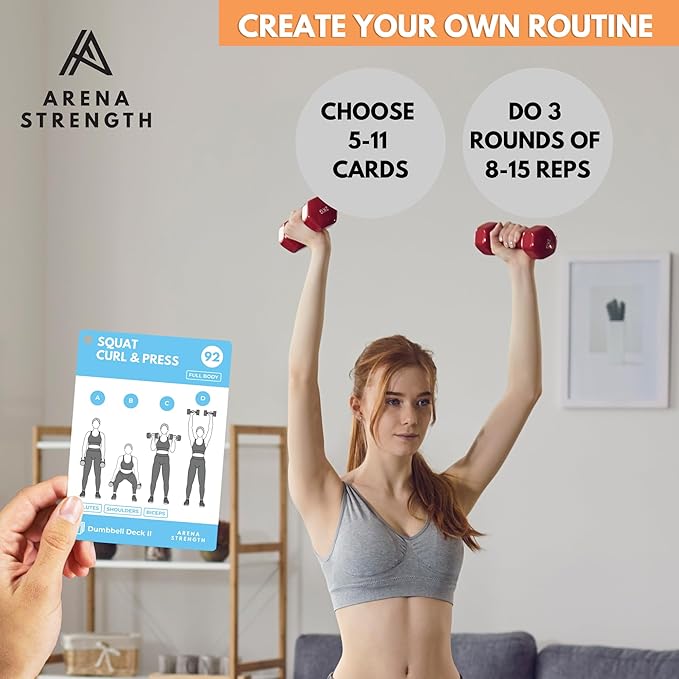 Arena Strength Workout Cards - Instructional Fitness Deck for Booty Band Workouts, Beginner Fitness Guide for Resistance Band Training Exercises at Home. Includes Workout Routines.-GravixFit
