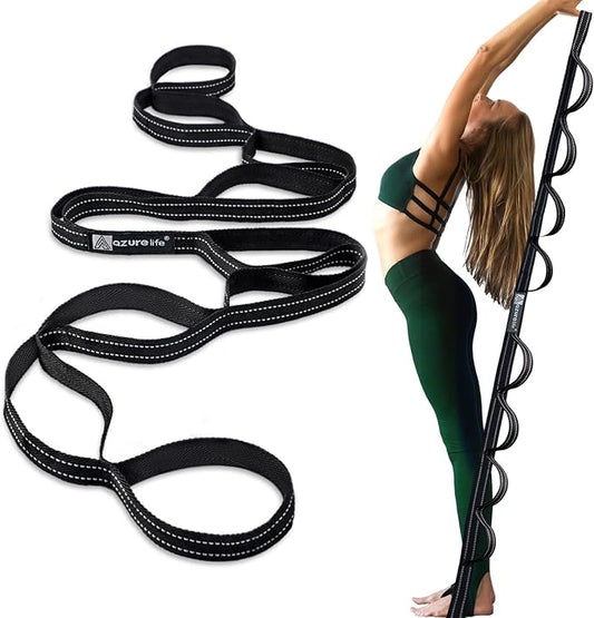 Premium Durable Stretch Straps with Loops, Stretching Strap for Physical Therapy, Multi-Loop Yoga Strap Fitness Exercise Strap for Yoga, Pilates, Dance, Flexibility&Exercise-GravixFit