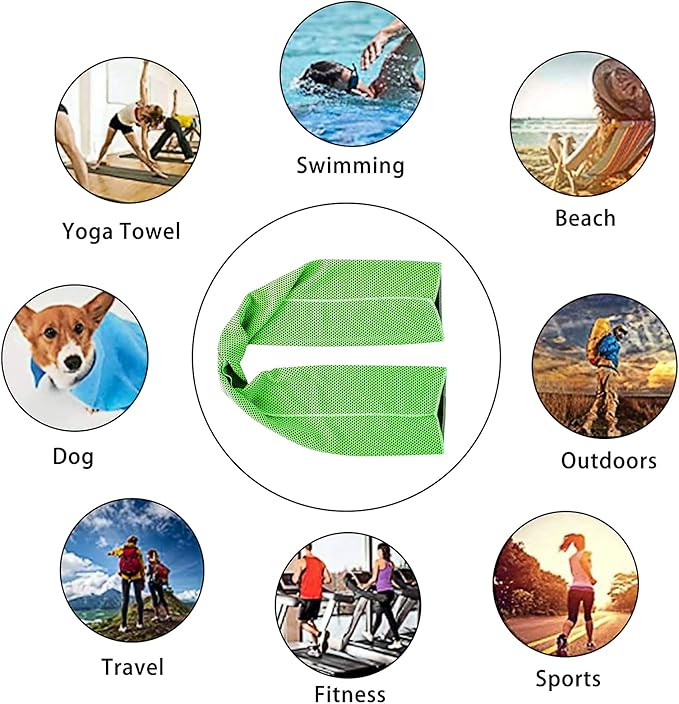 Ponpon 10pcs Cooling Towel Ice Towel Cooling Towels for Neck and Face Microfiber Cooling Towel for Gym, Travel, Yoga, Camping, Running, Outdoor Sport (10 Colors)-GravixFit