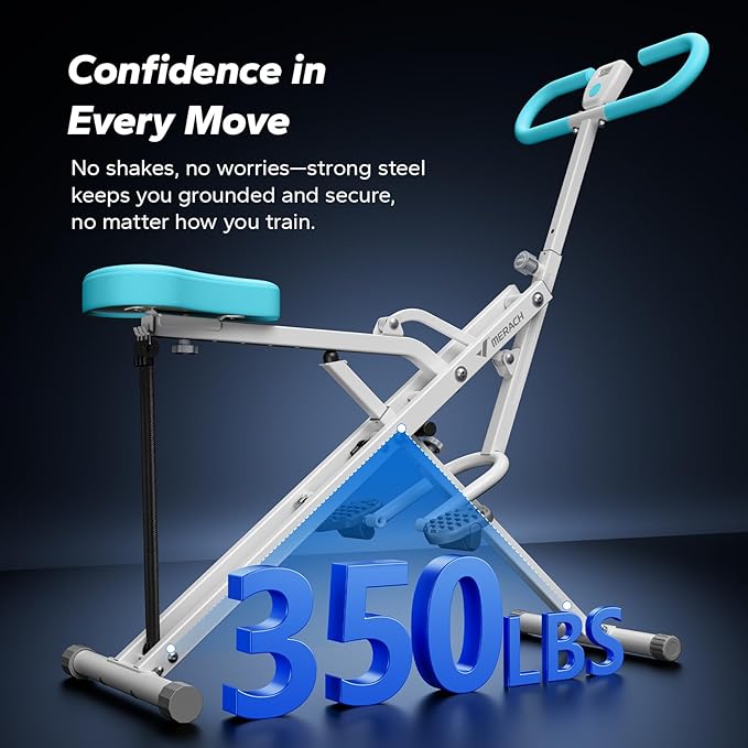 Squat Machine, MERACH R07 2 in 1 Squat Rowing Machine, Easy Setup & Foldable Exercise Equipment, Glute Trainer Machine, Glutes & Leg Home Workout Machine-GravixFit