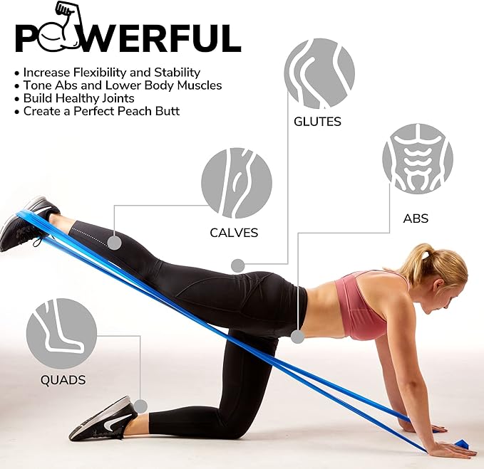 7Ft Long Resistance Bands for Stretching - Resistance Bands Set with Door Anchor - Exercise Bands Including Carry Pouch, E-Book & App - Latex-Free Workout Bands-GravixFit