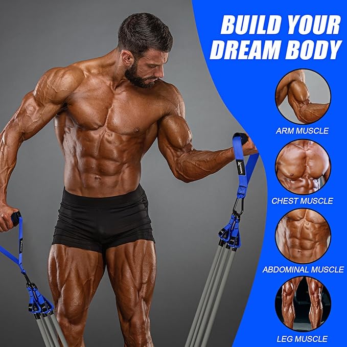 Heavy Resistance Bands for Working Out, 350lbs/450lbs Exercise Bands with Handles, Workout Bands Set for Men, Fitness Weight Bands for Muscle Strength Training, Stretching, Slim, Home Gym Equipment-GravixFit