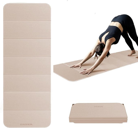 Foldable Yoga Mat 12mm Extra Thick Joint Protection,Portable Design for Travel/Pilates/Board/Camping,Environmental Sports Mat Non-Slip Gym Mat,Odorless POE Material-GravixFit