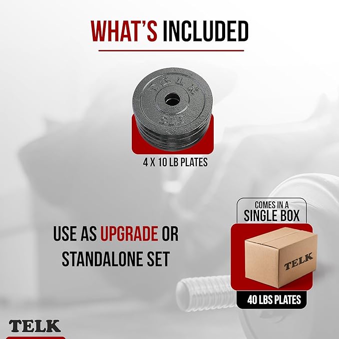 TELK – Adjustable Dumbbell Set – Home Gym Weight Set with Baked Enamel Cast Iron Plates – Space-Saving Free Weights for Strength Training-GravixFit