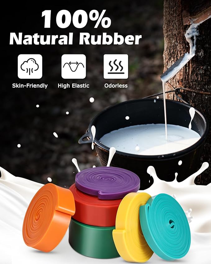 Zacro Resistance Bands, 6 Resistance Levels Pull Up Assistance Bands, Exercise Bands for Men&Women, Heavy Duty Resistance Band Set with Door Anchor, for Working Out, Muscle Training, Physical Therapy-GravixFit