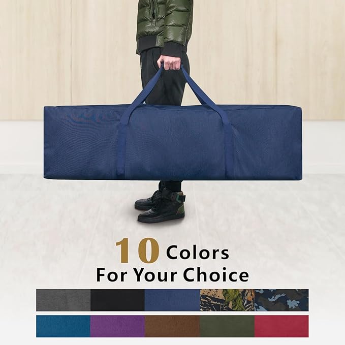 TOPDesign 46 Inch Extra Large Zippered Duffel Bag for Travel Camping Sports Equipment Storage, Waterproof Foldable Luggage Bag with Padded Handles-GravixFit