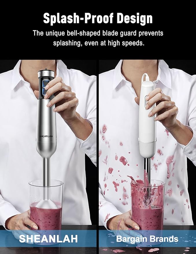 1000W Powerful Immersion Blender handheld, 2025 New Update Hand Blender with 25-Speed, Scratch-Resistant Corded Hand Mixer with Heavy-Duty Copper Brushless Motor and Gift Box-GravixFit