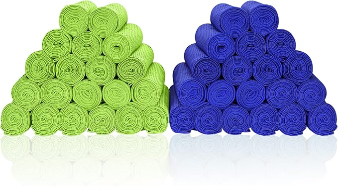Cooling Towels 40 Pack 40"x 12", 160gsm Bulk Cool Towels, Soft Breathable, Super Absorbent, Quick Cold Towel, for Bowling, Yoga, Travel, Camping, Golf, Football, Hiking, Outdoor Work-GravixFit