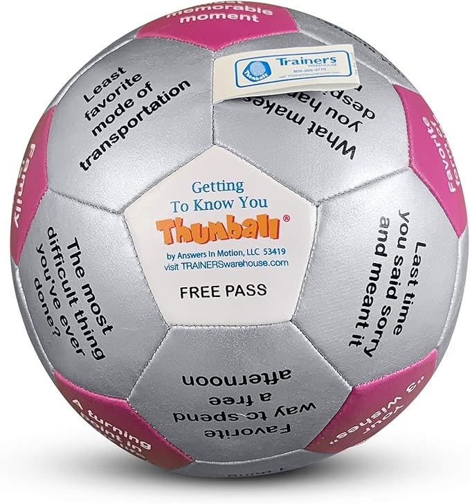 Trainers Warehouse 6" Thumball Collection, 32 Prompts for Conversation, Team Building, Relationship and Training-GravixFit