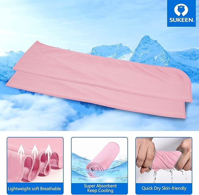 Sukeen Cooling Towel (40"x12"), Ice Towel Sets,Soft Breathable Chilly Towel,Microfiber Towel for Yoga,Sport,Running,Gym,Workout,Camping,Fitness,Workout & More Activities, 6 Pack-GravixFit