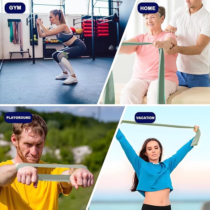 Workout Resistance Bands - Natural Latex Exercise Bands for Physical Therapy, Stretching, Yoga, Pilates, Strength Training & Home/Gym Fitness-GravixFit