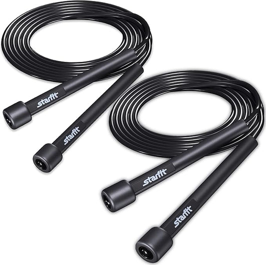 STARFIT Lightweight Jump Rope for Fitness and Exercise, Adjustable Jump Ropes with Plastic Handles, Cardio and Endurance Training, Jumping Rope for Workout