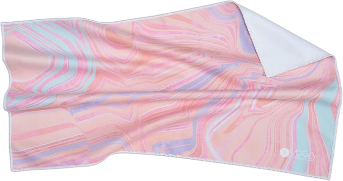Yoga Design LAB | The Hand Towel | Premium Non Slip Hand Towel | Designed in Bali | Colorful Eco Printed + Quick Dry + Soft | Hot Yoga, Bikram, Ashtanga, Sport, Barre, Travel (Pearl)-GravixFit