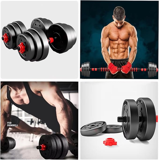 Adjustable Dumbbell Set, 5-44 lbs Free Weight Set with Connector for Barbell, Dumbbells, Push-Up Options, Fitness Exercises for Home Gym Suitable Men/Women-GravixFit