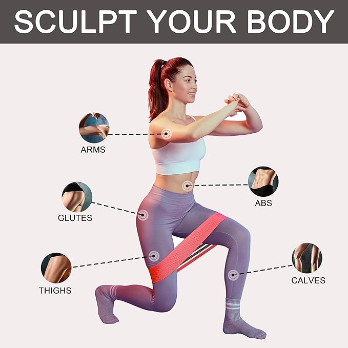 Fabric Resistance Bands for Working Out, 3 and 4 Levels Booty Bands Long Resistance Bands for Women and Men | Elastic Bands for Exercise Bands Resistance Workout Bands Resistance-GravixFit