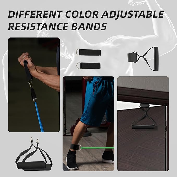 Resistance Loop Bands Set - 5-Level Exercise Bands for Home Fitness, Physical Therapy & Strength Training (10-50lbs)-GravixFit