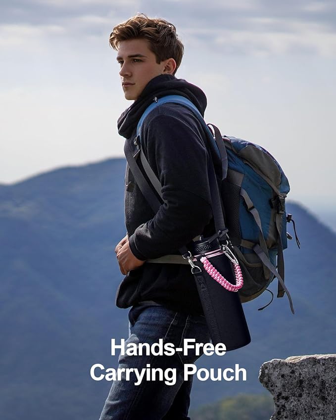 40oz Insulated Water Bottle,Stainless Steel Vacuum Water Bottle, BPA-Free & Leakproof -with Paracord Handle,Strap,Straw Spout Lids,Large Water Jug for Gym Sports-GravixFit