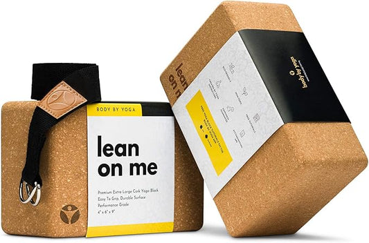 Premium Cork Yoga Blocks - Extra Large Yoga Block 2-Pack or Extra Tall 1-Pack for Inflexible Yogis | Natural, High-Density Cork for Superior Support & Stability | Optional Yoga Strap & Gift Box-GravixFit