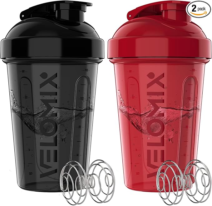 '-2 Pack- 20 oz Protein Shaker Bottles for Protein Mixes - 2x Wire Whisk | Leak Proof Shaker Cups for Protein Shakes and Pre Workout | Protein Shaker Bottle Pack-GravixFit