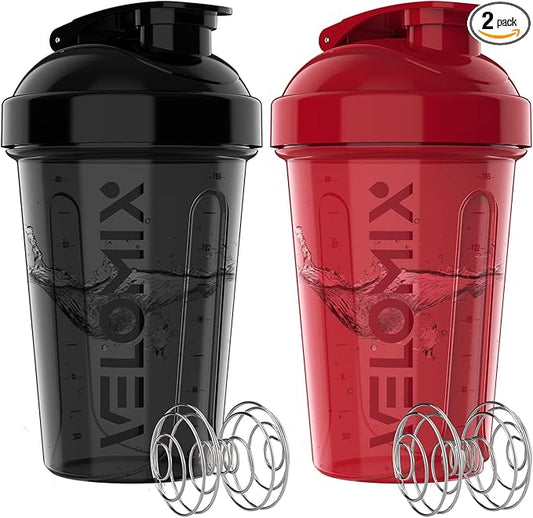 '-2 Pack- 20 oz Protein Shaker Bottles for Protein Mixes - 2x Wire Whisk | Leak Proof Shaker Cups for Protein Shakes and Pre Workout | Protein Shaker Bottle Pack-GravixFit