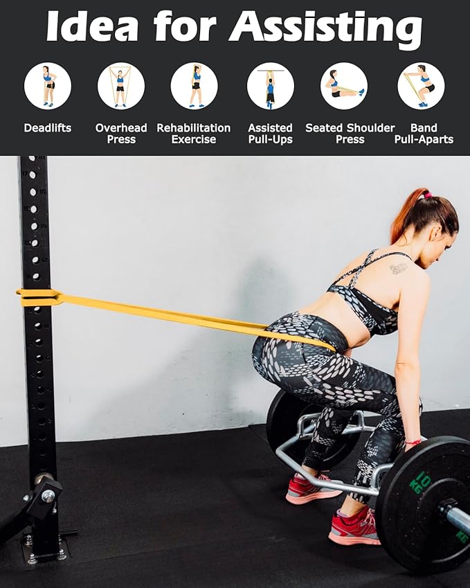 Zacro Resistance Bands, 6 Resistance Levels Pull Up Assistance Bands, Exercise Bands for Men&Women, Heavy Duty Resistance Band Set with Door Anchor, for Working Out, Muscle Training, Physical Therapy-GravixFit