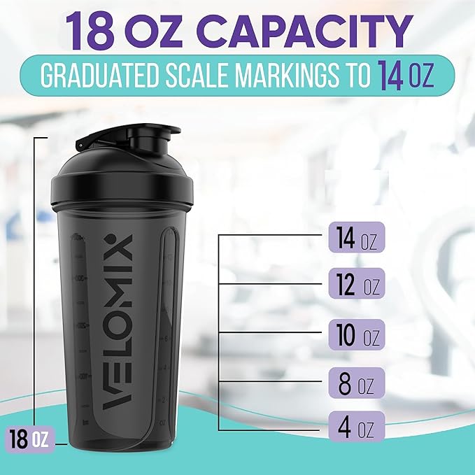 '-2 Pack- 14 oz Protein Shaker Bottles for Protein Mixes - 2x Wire Whisk | Leak Proof Shaker Cups for Protein Shakes and Pre Workout | Protein Shaker Bottle Pack | Protein Mixer Cup-GravixFit