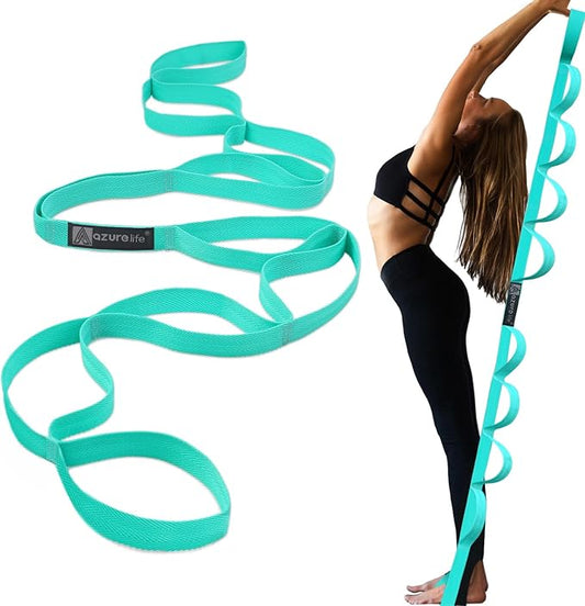 Premium Durable Stretch Straps with Loops, Stretching Strap for Physical Therapy, Multi-Loop Yoga Strap Fitness Exercise Strap for Yoga, Pilates, Dance, Flexibility&Exercise-GravixFit