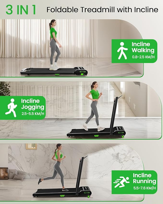 Walking Pad Treadmill, 330lbs Capacity, Compact Walking Pad, 2.5HP Desk Treadmills, 45dB Silent Operation, Foldable Treadmill with Remote Control, for Home Office-GravixFit