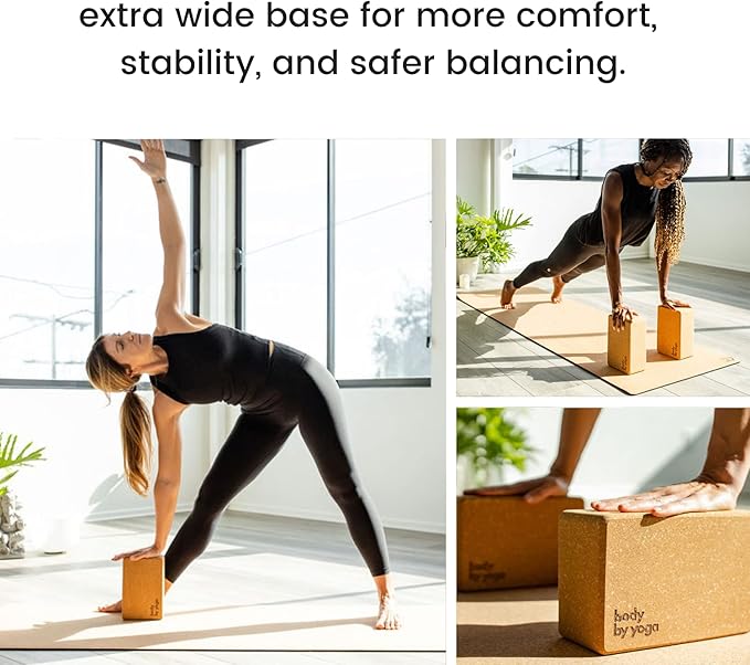 Premium Cork Yoga Blocks - Extra Large Yoga Block 2-Pack or Extra Tall 1-Pack for Inflexible Yogis | Natural, High-Density Cork for Superior Support & Stability | Optional Yoga Strap & Gift Box-GravixFit