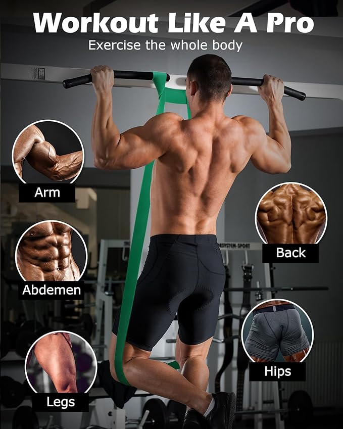 Zacro Resistance Bands, 6 Resistance Levels Pull Up Assistance Bands, Exercise Bands for Men&Women, Heavy Duty Resistance Band Set with Door Anchor, for Working Out, Muscle Training, Physical Therapy-GravixFit