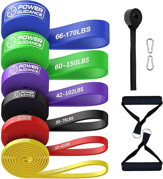 POWER GUIDANCE Resistance Bands, Set of 5 Pull Up Bands, Pull Up Assistance Bands, Exercise Bands, Resistance Bands Set for Legs, Working Out, Muscle Training, Physical Therapy, Shape Body-GravixFit