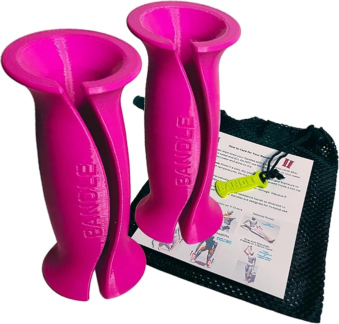 Bandle™ - True Ergonomic Handles for Resistance Bands | Unleash The Full Potential of Pain-Free, Full-Body Workouts | Durable & Comfortable for High-Intensity Training (2 Handles)-GravixFit