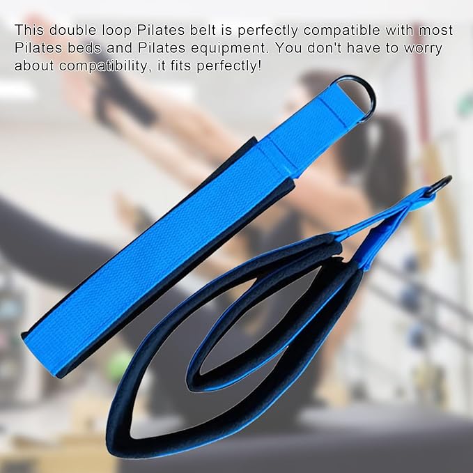 Pilates Double Loop Straps for Reformer, D Ring Straps Handle, Yoga Exercise Straps, 2 PCS-GravixFit