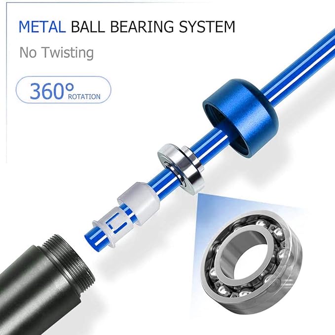 Redify Weighted Jump Rope for Workout Fitness(1LB), Tangle-Free Ball Bearing Rapid Speed Skipping Rope for MMA Boxing Weight-loss,Aluminum Handle Adjustable Length 9MM Fabric Cotton+9MM Solid PVC Rope-GravixFit