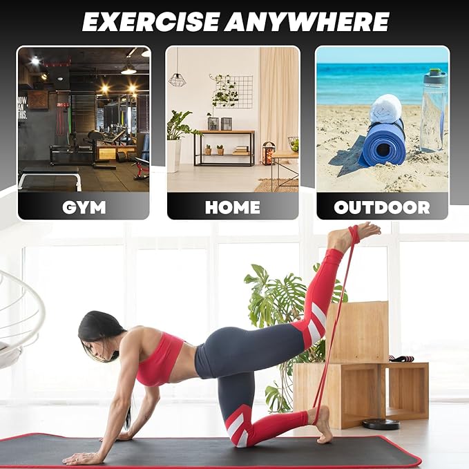 Resistance Bands for Working Out, Pull Up Assistance Bands, Exercise Workout Bands Set for Men Women, Stretch Bands for Physical Therapy, Muscle Training, Home Workouts-GravixFit