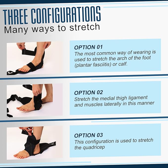 Foot and Calf Stretcher for Plantar Fasciitis, Achilles Tendonitis, Heel Spurs, Drop Foot. Yoga Stretching Strap for Leg, Thigh and Hamstring (Black)-GravixFit