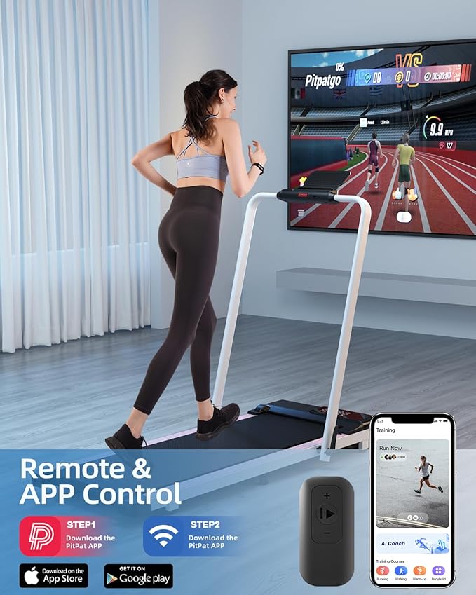 Walking Pad Treadmill with Handle Bar 3.0 HP Foldable Treadmills 300LBS Capacity Folding Walking Pad 3 in 1 Under Desk Treadmill Remote Control with APP