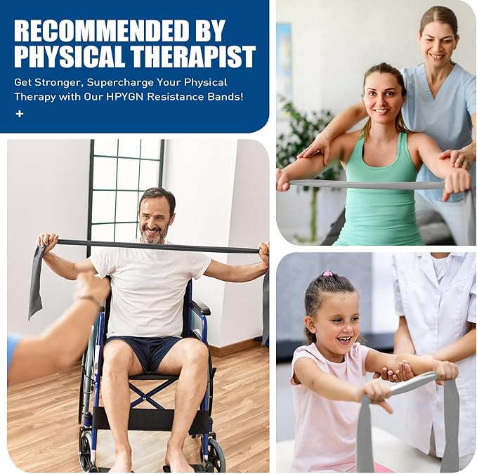 Resistance Bands, Exercise Bands, Physical Therapy Bands for Strength Training, Yoga, Pilates, Stretch Elastic Band with Different Strengths, Workout Bands for Home Gym-GravixFit