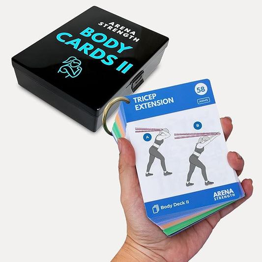 Arena Strength Workout Cards - Instructional Fitness Deck for Booty Band Workouts, Beginner Fitness Guide for Resistance Band Training Exercises at Home. Includes Workout Routines.-GravixFit