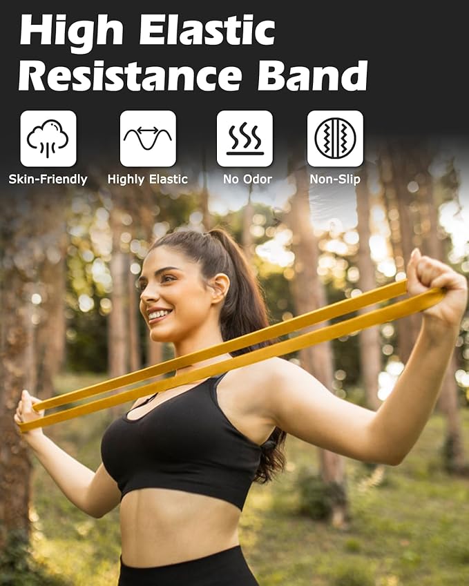 Zacro Resistance Bands, 6 Resistance Levels Pull Up Assistance Bands, Exercise Bands for Men&Women, Heavy Duty Resistance Band Set with Door Anchor, for Working Out, Muscle Training, Physical Therapy-GravixFit
